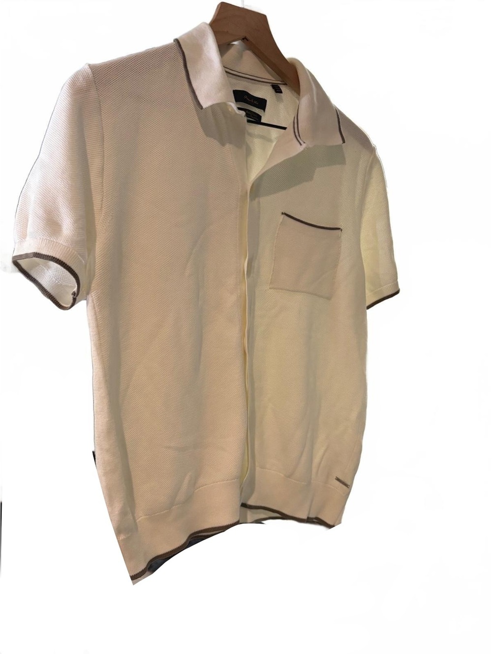 NWOT Porter & Ash White Short Sleeve Knit Polo - Medium